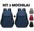 Kit 2 mochila unissex masculino feminino barato 2azul