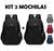 Kit 2 mochila unissex masculino feminino barato 2preto