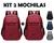 Kit 2 Mochilas Bolsa Viagem Resistente Coreana Escolar Casual Masculina Feminina Faculdade - Cores Vermelho