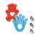 Kit 2 mordedores buba infantil bebe com agua resfriavel gelado textura macia Urso vermelho, Mão azul