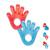 Kit 2 mordedores buba infantil bebe com agua resfriavel gelado textura macia Mão vermelha, Mão azul