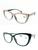 Kit 2 Óculos De Leitura +1.00 +4.00 Gatinha Modelo Feminino XM2060 Preto, Rose