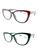 Kit 2 Óculos De Leitura +1.00 +4.00 Gatinha Modelo Feminino XM2060 Preto, Marrom