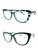 Kit 2 Óculos De Leitura +1.00 +4.00 Gatinha Modelo Feminino XM2060 Preto, Preto tartaruga