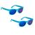 Kit 2 óculos de sol para bebê armação flexível com lenço e estojo proteção uva uvb buba Azul