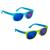 Kit 2 óculos de sol para bebê armação flexível com lenço e estojo proteção uva uvb buba Azul, Verde com azul
