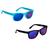 Kit 2 óculos de sol para bebê armação flexível com lenço e estojo proteção uva uvb buba Azul, Preto