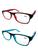 Kit 2 Óculos Para Leitura Com Grau Cristal +1.00 Até +4.00 - REF 001 Verde agua, Vermelho