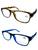 Kit 2 Óculos Para Leitura Com Grau Cristal +1.00 Até +4.00 - REF 001 Tartaruga, Azul