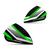 Kit 2 Orelhas Laterais Capacete Attack Evo Brilhante (PAR) Preto, Verde