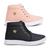 Kit 2 Pares Botinha Casual Feminina Cano Curto Tênis Bota Moda Academia Solado Antiderrapante Preto, Rosa