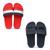 Kit 2 Pares Chinelo Slide Masculino Dia a Dia Conforto Leve Vermelho, Preto