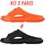 Kit 2 Pares Combo Chinelo Masculino Super Leve 100% EVA Laranja, Preto