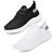 Kit 2 Pares Feminino Esportivo Solado 4D  Preto e Branco Preto, Branco