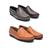 Kit 2 Pares Mocassim Masculino Couro Moderno Dia a Dia Marrom escuro, Marrom claro