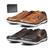 Kit 2 Pares Sapatênis Casual Masculino Urban Couro Milão + Carteira Marrom