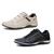 Kit 2 Pares Sapatenis Masculino Casual Couro Solado Borracha Ajuste Elastico Salto Interno Marrom claro, Preto