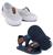 Kit 2 pares Sapato Tênis de bebê Infantil + Sandália Masculina RN Iate cinza, Sandália azul