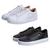 Kit 2 Pares Tenis Feminino Casual Estilo Shoes Branco, Preto