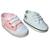 Kit 2 Pares Tênis Sapatinho Para De Bebê Branco, Rosa