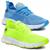 kit 2 pares Tênis unissex Ultrabone Running Xtreme Leve Academia Azul, Verde