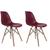 Kit 2 peças cadeira charles eames wood design dsw VINHO