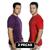Kit 2 Peças Camiseta Básica 100% Algodão Lisa Masculina TM002-K2 Vermelho