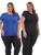 Kit 2 Peças - Camiseta Feminina Dry Fit Plus Size Poliester Academia Preto, Azul royal