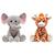 Kit 2 pelúcias infantil bebe ursinho grande 25 cm safari animais bichinhos antialérgico decoração buba Elefantinho, Girafinha