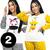 Kit 2 Pijama Estampa Animais Inverno Feminino Adulto Longo Kit c, 2 girafa, Love