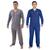 Kit 2 Pijama Longo Masculino Adulto Manga Longa Inverno Azul marinho, Cinza