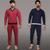 Kit 2 Pijamas Longo Masculino Inverno 100% Algodão Confort Vermelho, Azul escuro