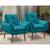 Kit 2 Poltrona decorativa opala confortável para sala quarto recepção suede luxo porto arapongas azul turquesa