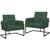 kit 2 Poltronas Base de metal para Decorativa Cadeira Estofada Resistente Escritório Recepção Sala de Estar Manicure Verde