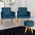 Kit 2 Poltronas cadeira com Sala de Estar Puff decorativa para Sala de Estar Recepção manicure escritório pés palito resistente Azul