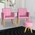 Kit 2 Poltronas cadeira com Sala de Estar Puff decorativa para Sala de Estar Recepção manicure escritório pés palito resistente Rosa