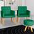 Kit 2 Poltronas cadeira com Sala de Estar Puff decorativa para Sala de Estar Recepção manicure escritório pés palito resistente Verde