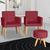 Kit 2 Poltronas cadeira com Sala de Estar Puff decorativa para Sala de Estar Recepção manicure escritório pés palito resistente Vermelho