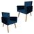 Kit 2 Poltronas Cadeira Nani Vizza Estofados Sala Decoração Azul Escuro