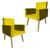 Kit 2 Poltronas Cadeira Nani Vizza Estofados Sala Decoração Amarelo