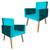 Kit 2 Poltronas Cadeira Nani Vizza Estofados Sala Decoração Azul Piscina