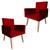 Kit 2 Poltronas Cadeira Nani Vizza Estofados Sala Decoração Vermelho