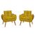 KIT 2 Poltronas Cadeiras para Sala Quarto  JL Decor Amarelo