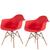 Kit 2 Poltronas com Braço Decorativas Charles Eames Eiffel 132PP  Vermelho