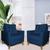Kit 2 Poltronas Decorativa Suede Comfort Plus RLS Decor Azul Marinho