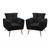 Kit 2 Poltronas Decorativas Beta Sued Preto Aradecor Preto