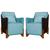 Kit 2 Poltronas Decorativas P/ Sala Quarto Heloisa Veludo Composê em material sintético Marrom - Estopar Veludo Azul Turquesa