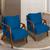 Kit 2 Poltronas Decorativas Para Sala Cadeira Reforçada Shine Madeira Maciça Suede Azul Turquesa
