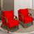 Kit 2 Poltronas Decorativas Para Sala Cadeira Reforçada Shine Madeira Maciça Suede Cores VERMELHO