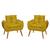 KIT 2 Poltronas Decorativas Reforçadas para Sala  JL Decor Amarelo